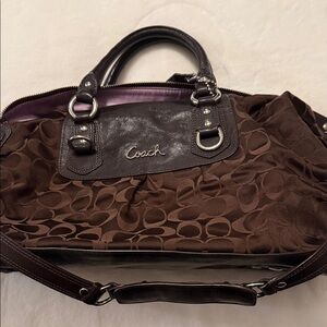 Coach Dark Brown Signature Satchel